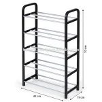 ArtMoon Labrador Shoe Rack 5 Tier Reliable Plastic 42*19*70 cm
