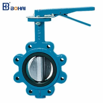 ASME Lever Type 2" Stainless Steel Wafer Type PTFE Lined Butterfly Valve
