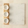 Attractive Price New Type Wood Dip Trio and Marble Serving Tray
