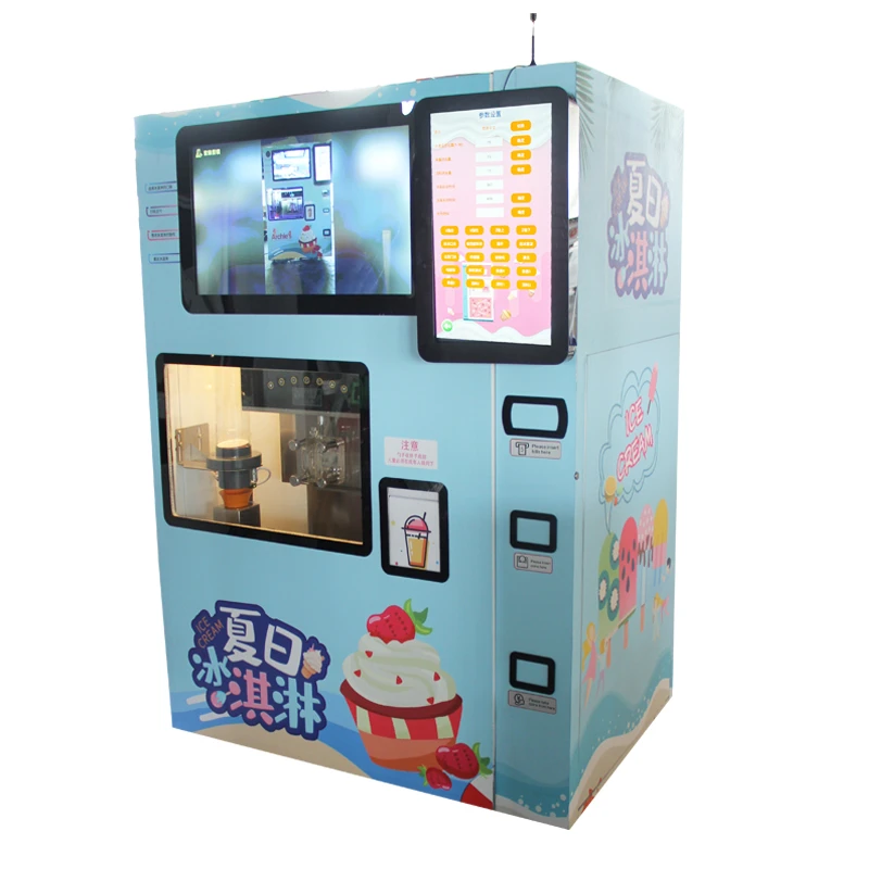 automatic soft ice cream vending machine with touch screen