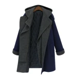 Autumn Jacket Ladies Retro Hooded 2-Layer Woolen cardigans Winter Women long coats