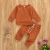 Import baby Boys and girls plus round neck solid color long sleeve two piece set from China