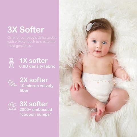 Baby Diapers Plant-Based Biodegradable Soft Absorbent Diapers for Babies Hypoallergenic for Sensitive Skin