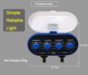 Ball Valve Electronic Automatic Watering Two Outlet Four Dials Water Timer Garden Irrigation Controller for Garden