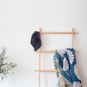 bamboo four-tier ladder towel rack