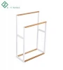Bamboo free standing towel stand towel rack clothing wooden ladder drying rack