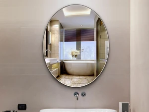 Bathroom shower toilet vanity mirror use in hotel with oval shape