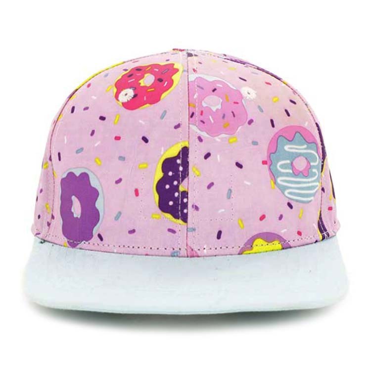 Best Sale Custom Designed Pink Flat Brim Snapback Trucker Kid  Child Hat Caps With Embroidered Logo