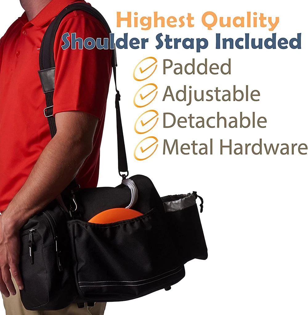 Best Seller High Quality Custom Durable Sport Disc Golf Bag Shoulder Bag Holds 10-14 Discs Frisbee Bag