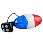 Bike Bicycle Police LED Light + 4 Loud Siren Sound Trumpet Cycling Horn Bell