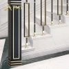 Black Gold metal stair handrail steel railing baluster laser cutting metal railing panel indoor prefab staircase railing