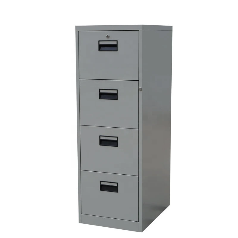 Black handle 4 drawer file cabinet with safe box