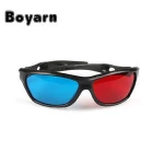 BOYARN new Black Frame Universal 3D Plastic glasses/Oculos/Red Blue Cyan 3D glass Anaglyph 3D Movie Game DVD vision/cinema
