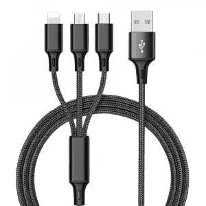 brand new product usb cable copper 3 in 1 type c usb cables 125cm nylon braided wire