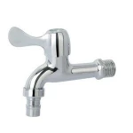 Brass bibcock 1/2-1/2" chrome plating high quality in-wall cold water tap wash machine tap for laundry lead free