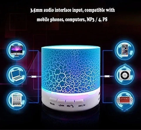 BT 5.0 Hands Free Speakers Custom Logo True Wireless Stereo Speaker Mini LED Light Portable Speaker