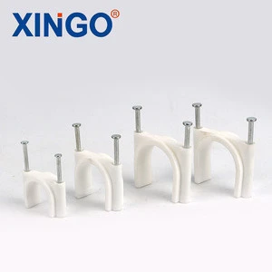 Cable clips plastic circle nail clip customized