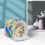 Canvas Lambswool Flamingo Thicken Winter Soft Sugar Glider Guinea Pig Squirrel Parrot Hamster Hammock Cage with 2 Clips