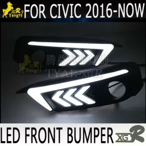 Car drl front fog lamp led  front bumper accessory part  for civic  2016  body part