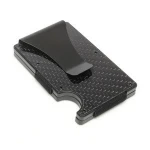 Carbon Fiber Slim RFID Blocking Credit Card Holder & Money Clip 2 in 1 Minimalist Carbon Fiber Wallet Money Clip