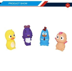 Cartoon pvc animals creative water game bath baby toy with 4 pcs