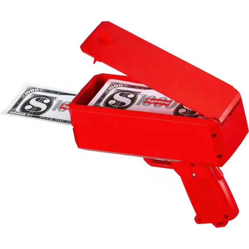 Cash gun Super Make It Rain Money Gun Red Gift Toys with a food grade smell proof bag