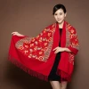 Cashmere Comfortable Scarves Embroidery Winter Warm Scarf Shawl for Wholesale