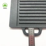 Cast Iron Pre-Seasoned Large BBQ Grill Pan Griddle cooking tools With Double Handles
