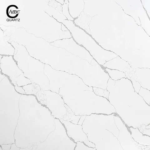 CAXSTONE Slab Factory High Density Quartz Stone Polished Surface Calacatta Quartz Stone for Kitchen Counter-top 20mm Big Slab