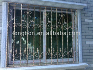 cheap forged cast iron house windows grill design
