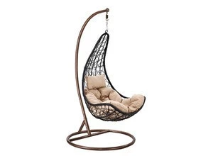 Cheap Patio Wicker Rattan Swings Outdoor Hanging Chair With Metal Stand Hot Sell