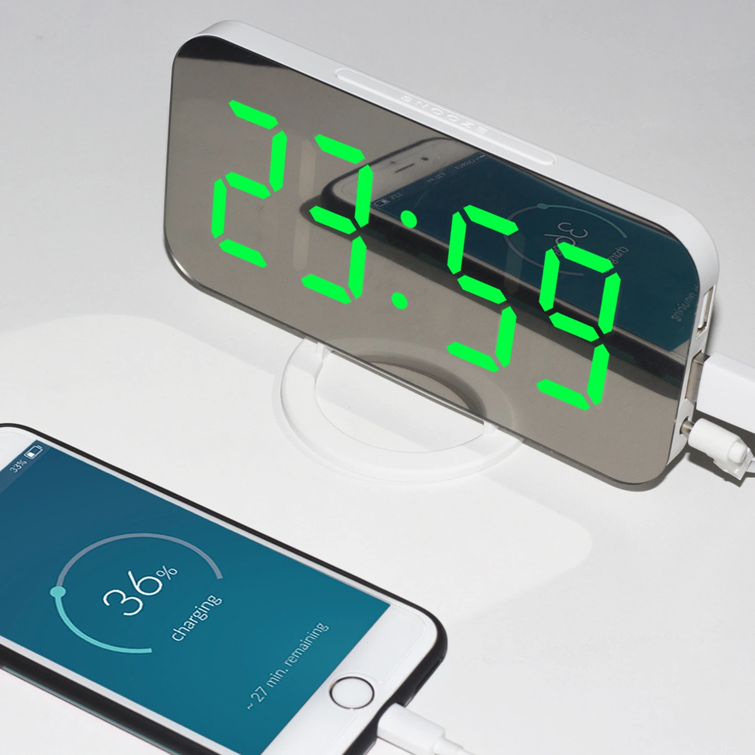 Cheap Smart Bedside LED  Alarm Night Light Digital Alarm Clock With 2 USB Ports  Table Clock