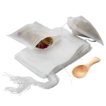 China factory supply high quality White bath Empty Non Woven bag Tea filter Bags with drawstring