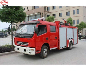 China famous DF truck mounted 4 doors cabin fire fighting truck, fire engine 4 CBM with 30L/S flow, manufacture direct supply