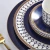 Import China gold rimmed navy blue charger plate from China