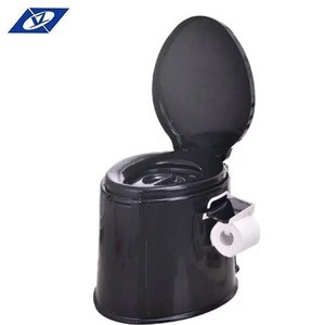 china manufacture camping portable plastic black toilet