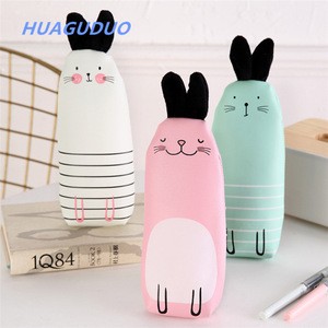 china stationery product market 2018 popular wholesale cartoon cute leather pencil case kids use funny animal shaped pencil bag