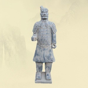 Chinese Clay Life Size Statue Clay Crafts of Qin Terracotta Warriors  Indoor Art Sculpture