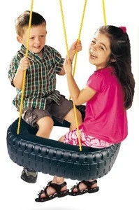Chinese Supplier Tyre Tire Trapeze Two Seat Swing for Children Outdoor Entertainment Fun Games