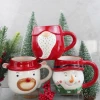 christmas handpaint hard dolomite ceramic coffee cup with snowman santa reindeer bear gnome penguin designs mug