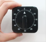 Classic 60 minutes kitchen machine timer / Count Down Alarm Reminder White Square Mechanical Timer for Kitchen