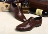 classic luxury branded top quality italian pure crocodile skin leather mens dress shoes
