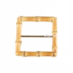 Clothing garment apparel bags accessories girdle waistband belt fastener square wood rattan bamboo root belt buckle