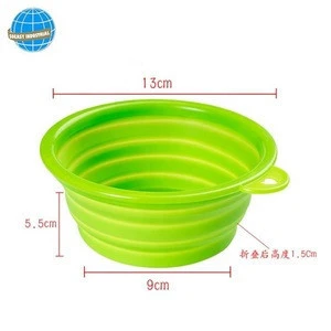 Collapsible pet feeding bowl travel silicone dish feeder bowl