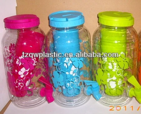 Colorful 3.8L Plastic Drink Dispensers with 4cups