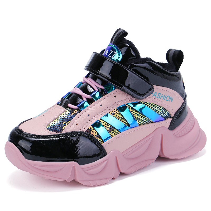 comfortable children sneakers warm kids winter basketball shoes