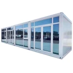 Container House 20ft Modular Prefabricated Container House Two Storey Flat Pack Assemble House Glass Wall Custom Office Villa