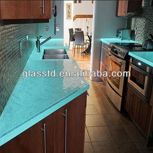 Contemporary blue onyx glass countertop