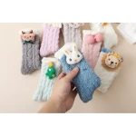 Coral velvet socks Childrens kid thickened warm half velvet floor doll socks Coral sleep socks