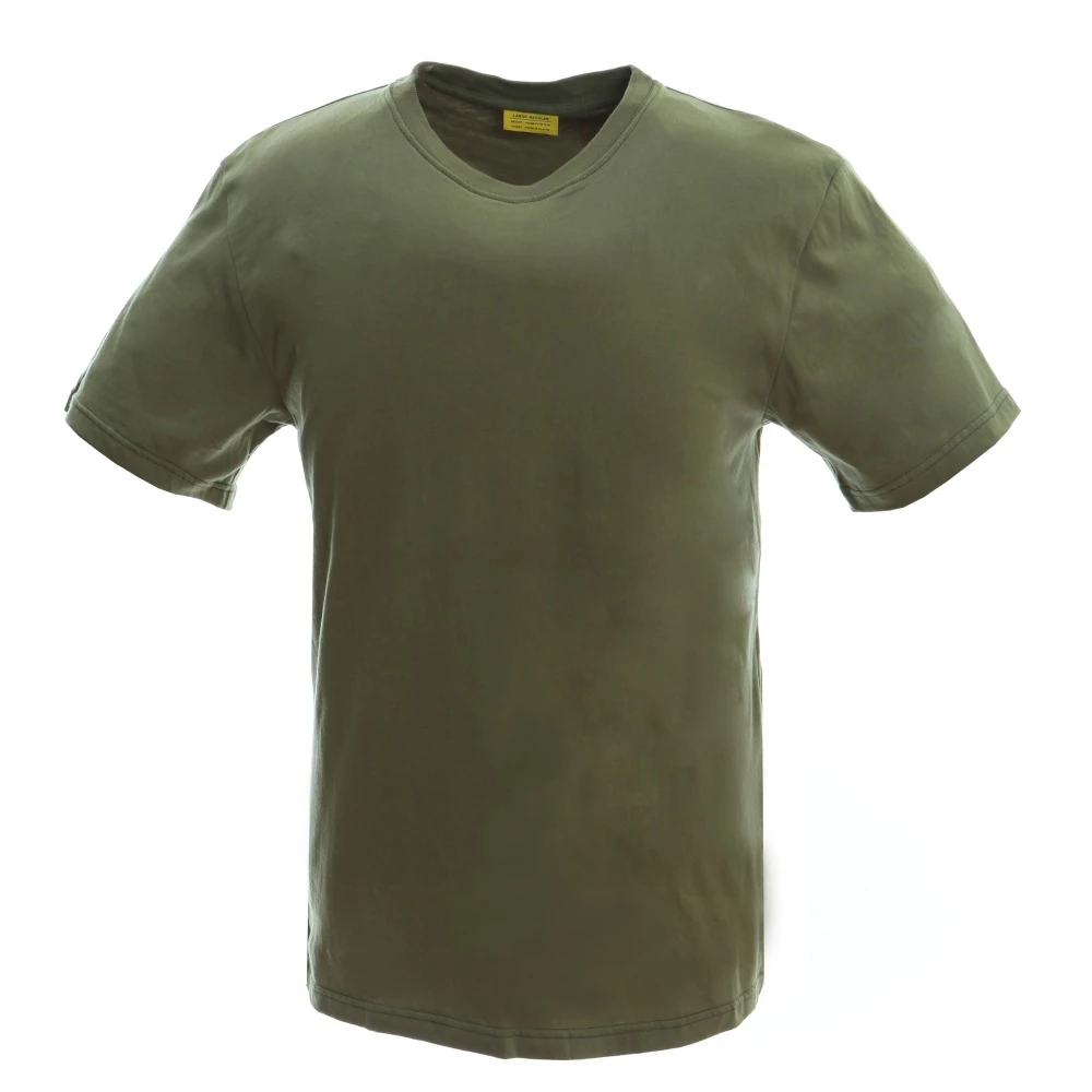 100% Cotton Blank O-neck Army Green Short-sleeve T Shirt